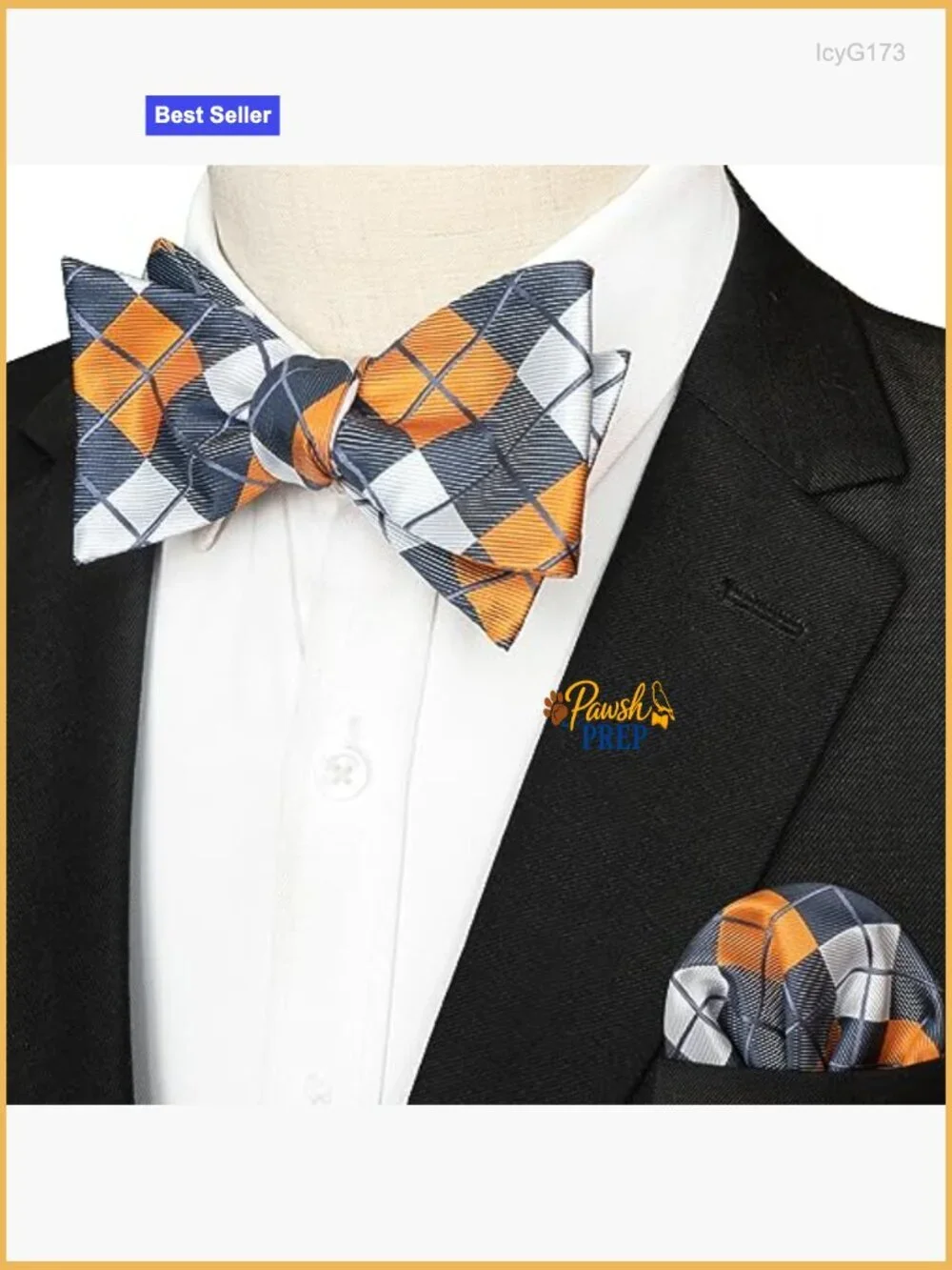 Silk Blend Self-Tie Bowtie Set with Pocket Square for Formal Events